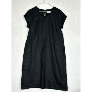 FOIL Black 100% Linen Dress Short Sleeve Casual Shift Women's‎ Size 8 -Worn Once